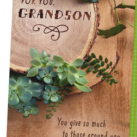 Embossed Succulents Father's Day Card for Grandson, , large image number 4