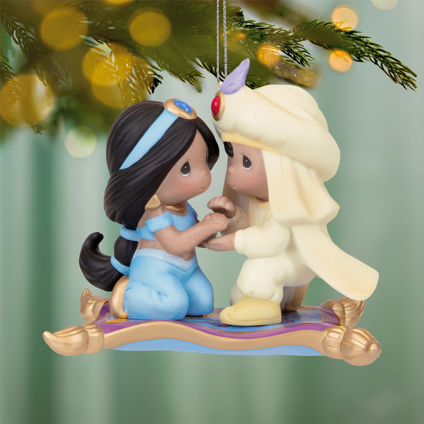Precious Moments Aladdin Jasmine Keepsake Ornament hanging on tree image number 2