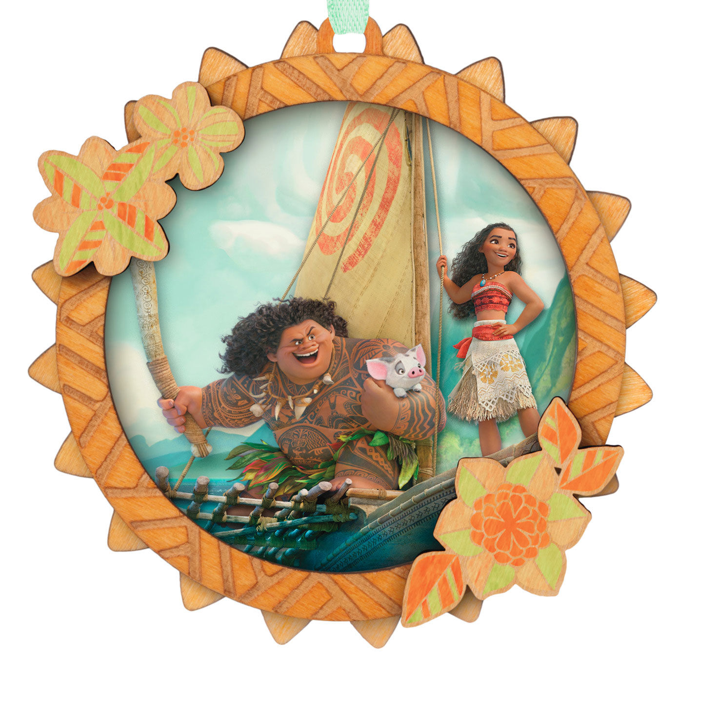 Moana Maui on Sailboat Keepsake Ornament closeup view image number 5