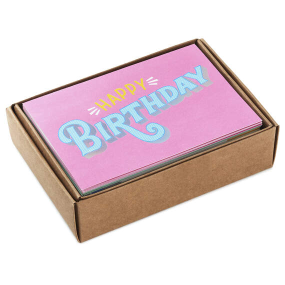 Peppy Pastels Assorted Birthday Cards, Box of 36, , large image number 1