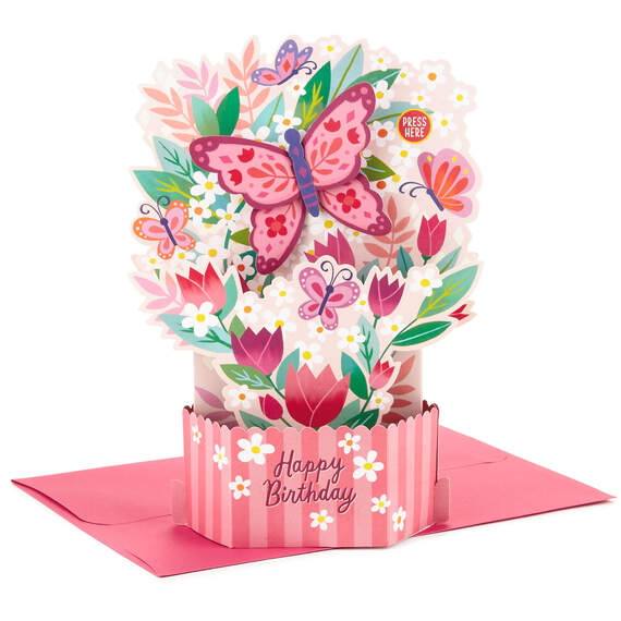 Butterfly Bouquet Musical 3D Pop-Up Birthday Card With Motion, , large image number 1