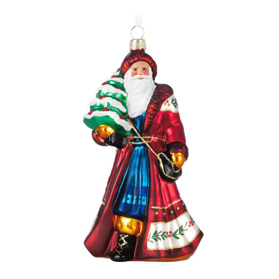Santa Claus Glass Ornament