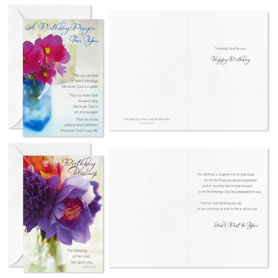 Beautiful Blossoms Religious Boxed Birthday Cards Assortment, Pack of 12, , large image number 4