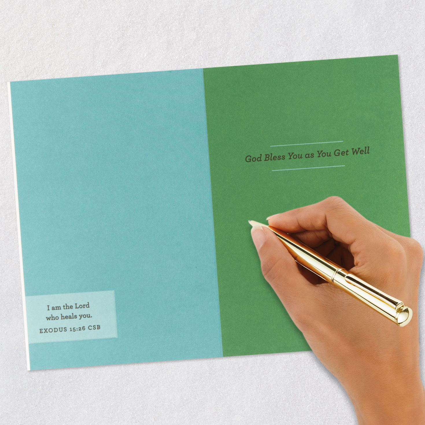 Sunshine in Tree Leaves Religious Get Well Card signing card image number 7