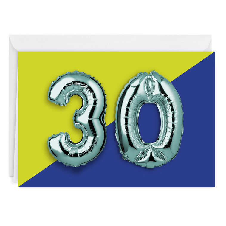 30th Balloons Custom Card