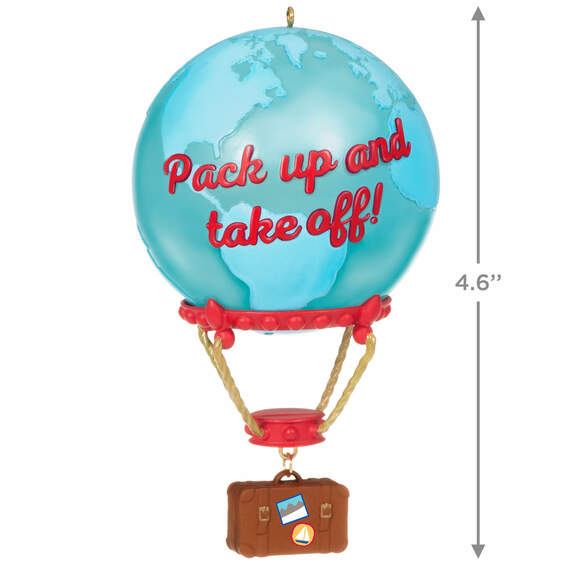 Up and Away Globe Hot Air Balloon Travel Ornament, , large image number 3