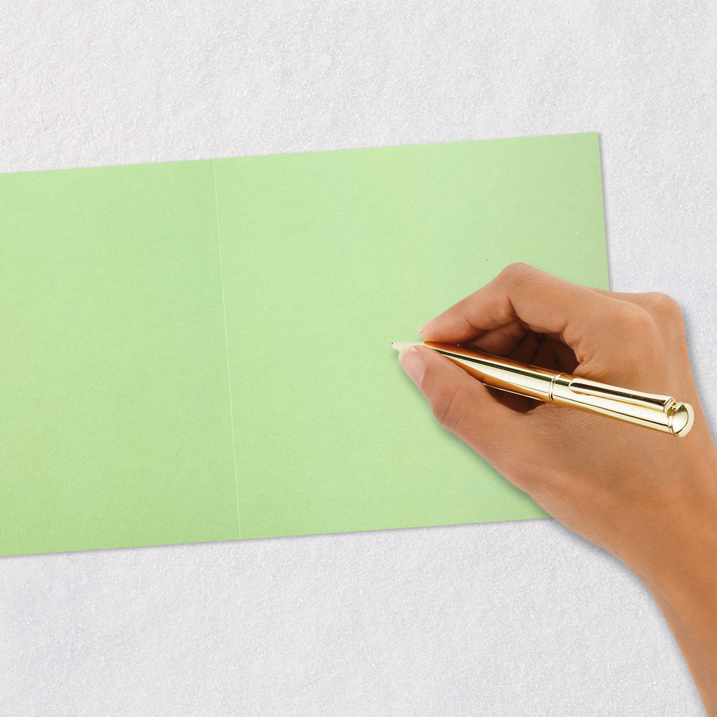 White Die-Cut Monstera Leaves on Mint Green Blank Card Signing card image number 5