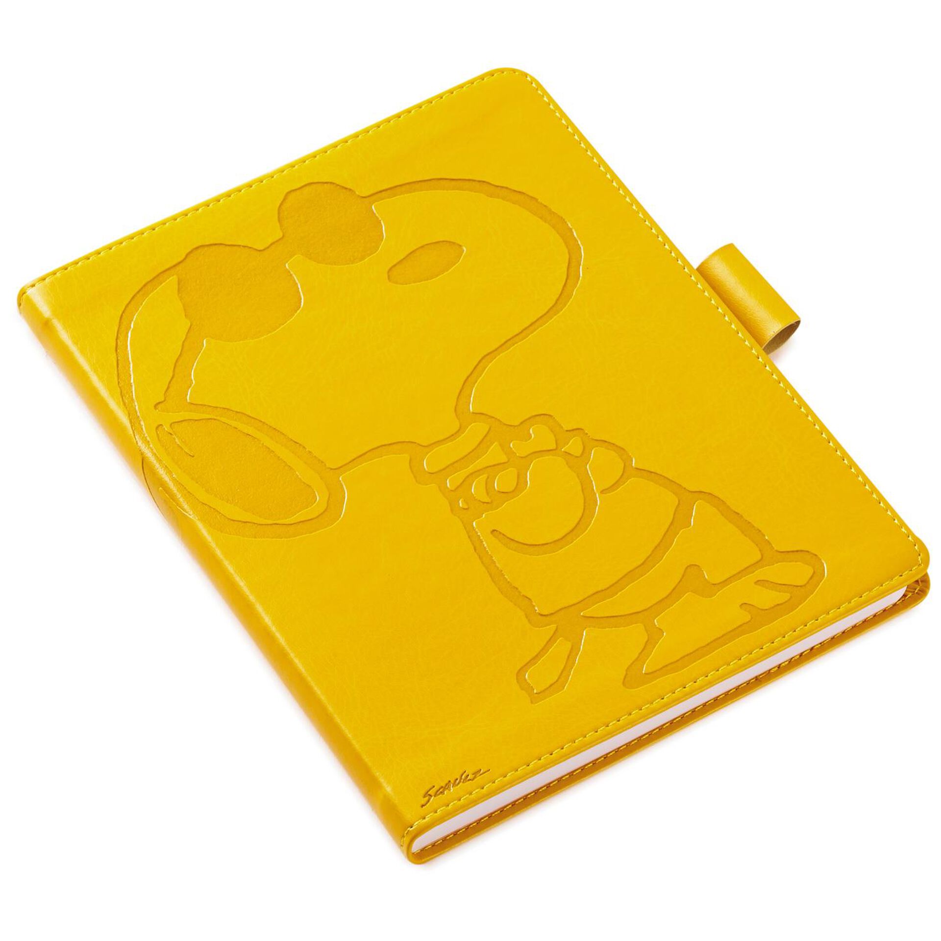 Snoopy® Yellow Faux Leather Notebook Journals Hallmark
