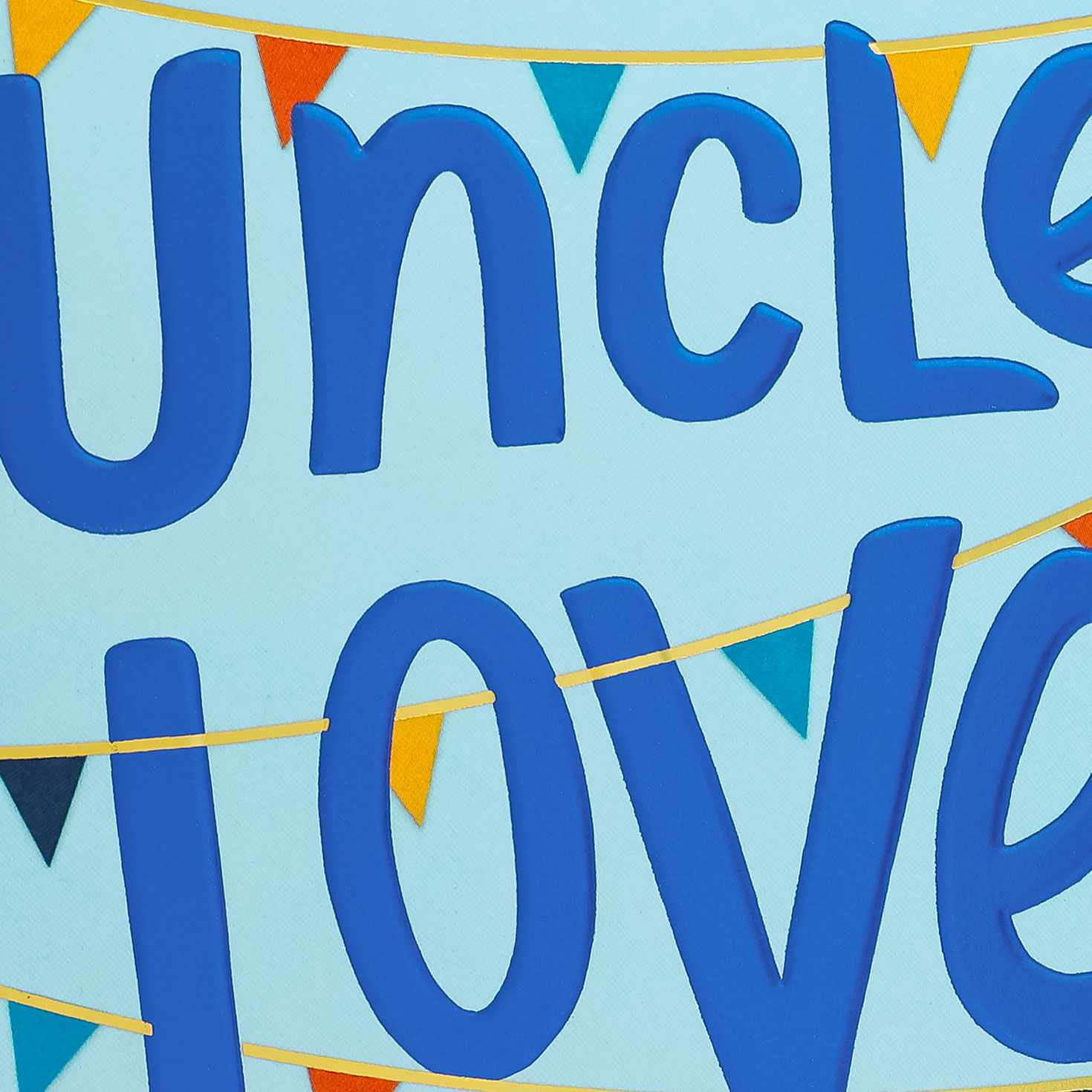 Blue and Yellow Banner Uncle Birthday Card from Kids Card Front Detail image number 4
