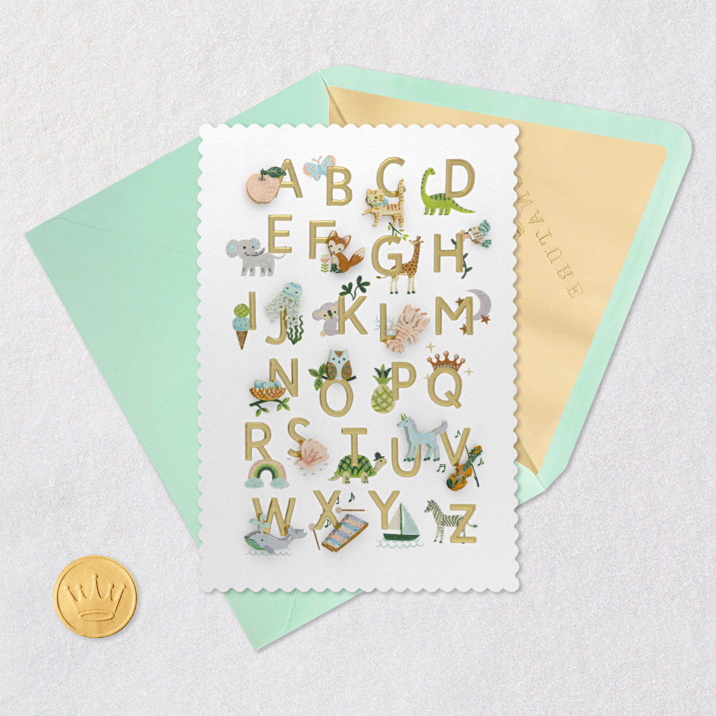 Jungle Animals Alphabet Baby Card Card Front Detail image number 5
