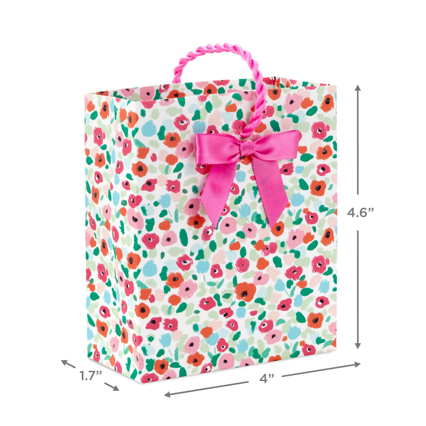 Bright Floral Gift Card Holder Mini Bag Measurement image number 3