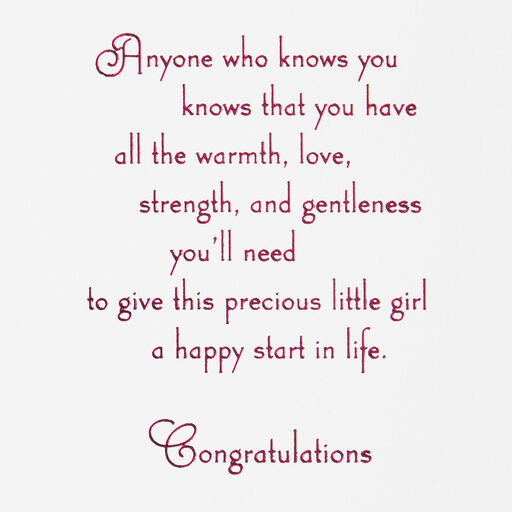 Love Is a Way of Life New Baby Girl Card, 