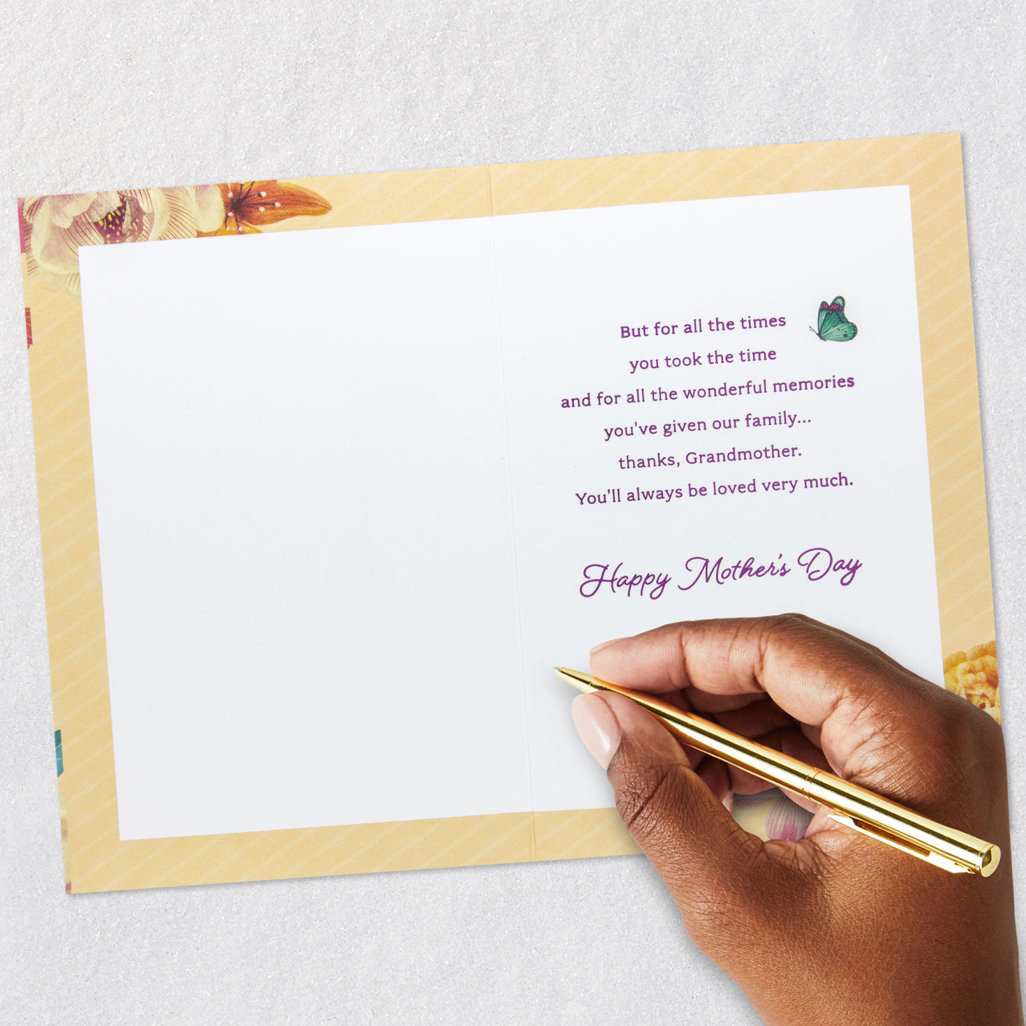 Flowers and Butterflies Mother's Day Card for Grandma Signing card image number 6