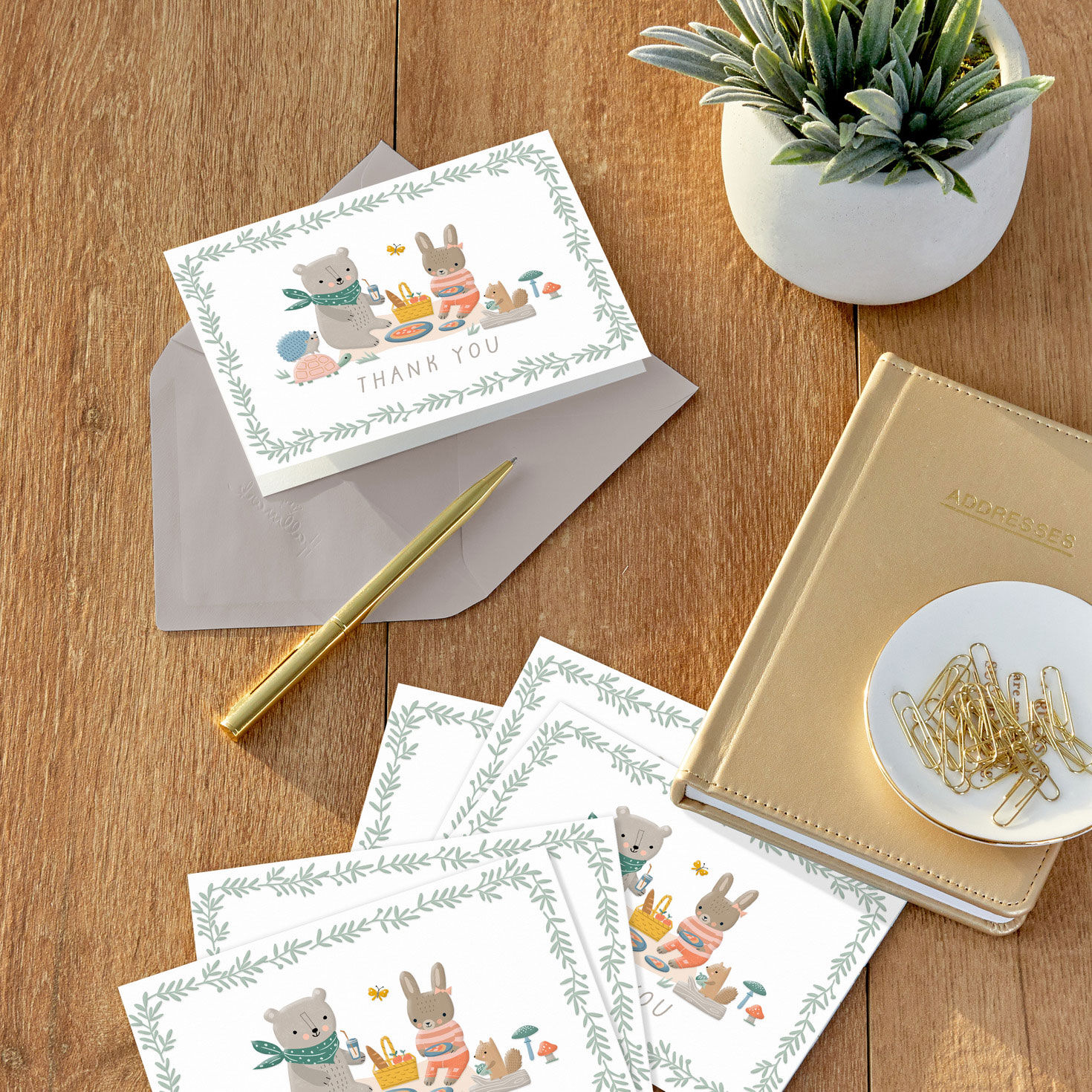 Teddy Bear Picnic Baby Thank You Note Cards Pack  image number 7