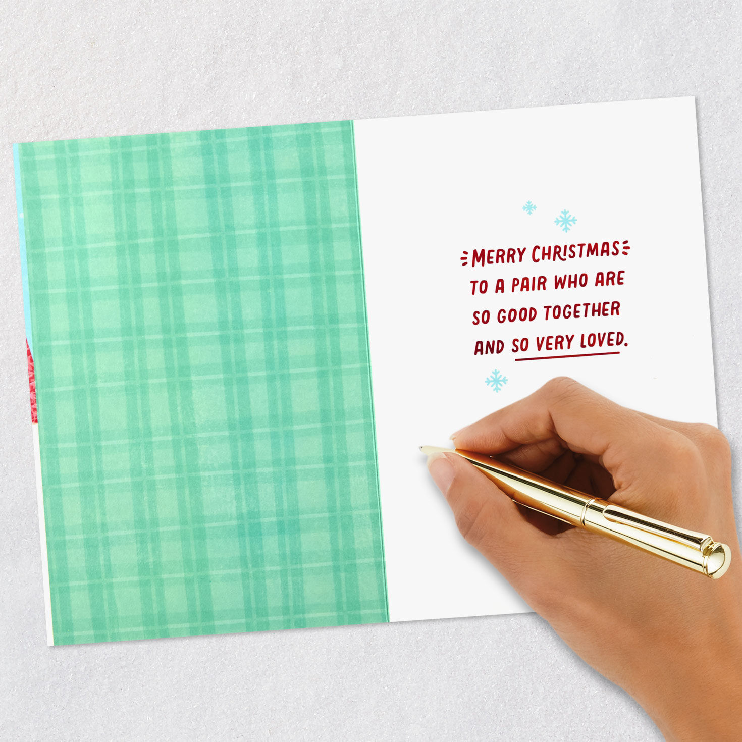 Snowmen and Cocoa Christmas Card Signing card image number 7