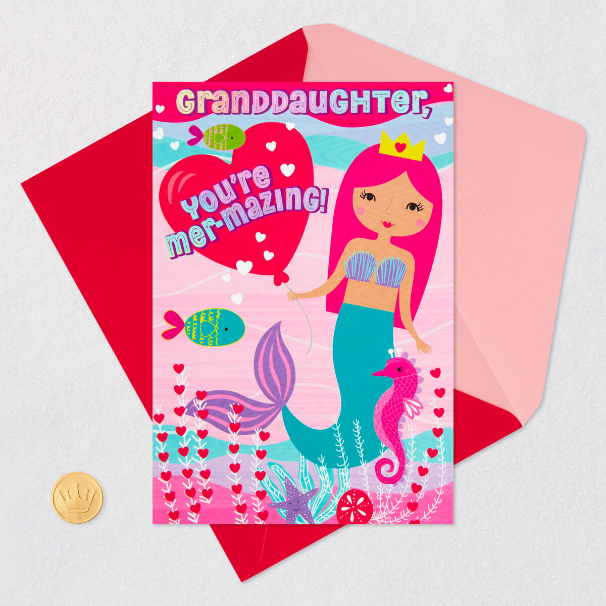 mermaid-valentine-s-day-card-for-granddaughter-with-stickers-greeting