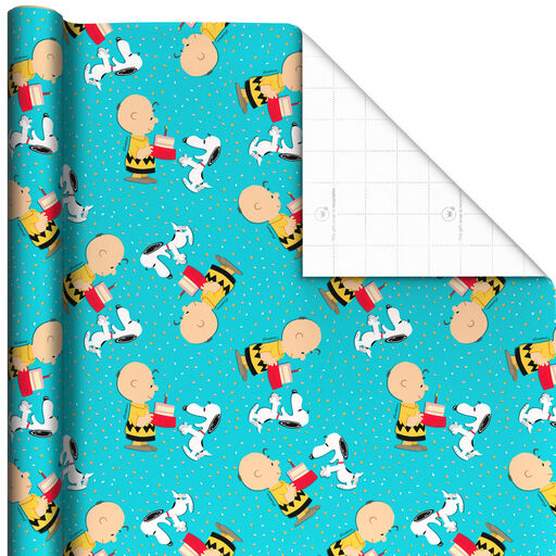Peanuts® Charlie Brown and Snoopy With Cake Wrapping Paper, 17.5 sq. ft., 