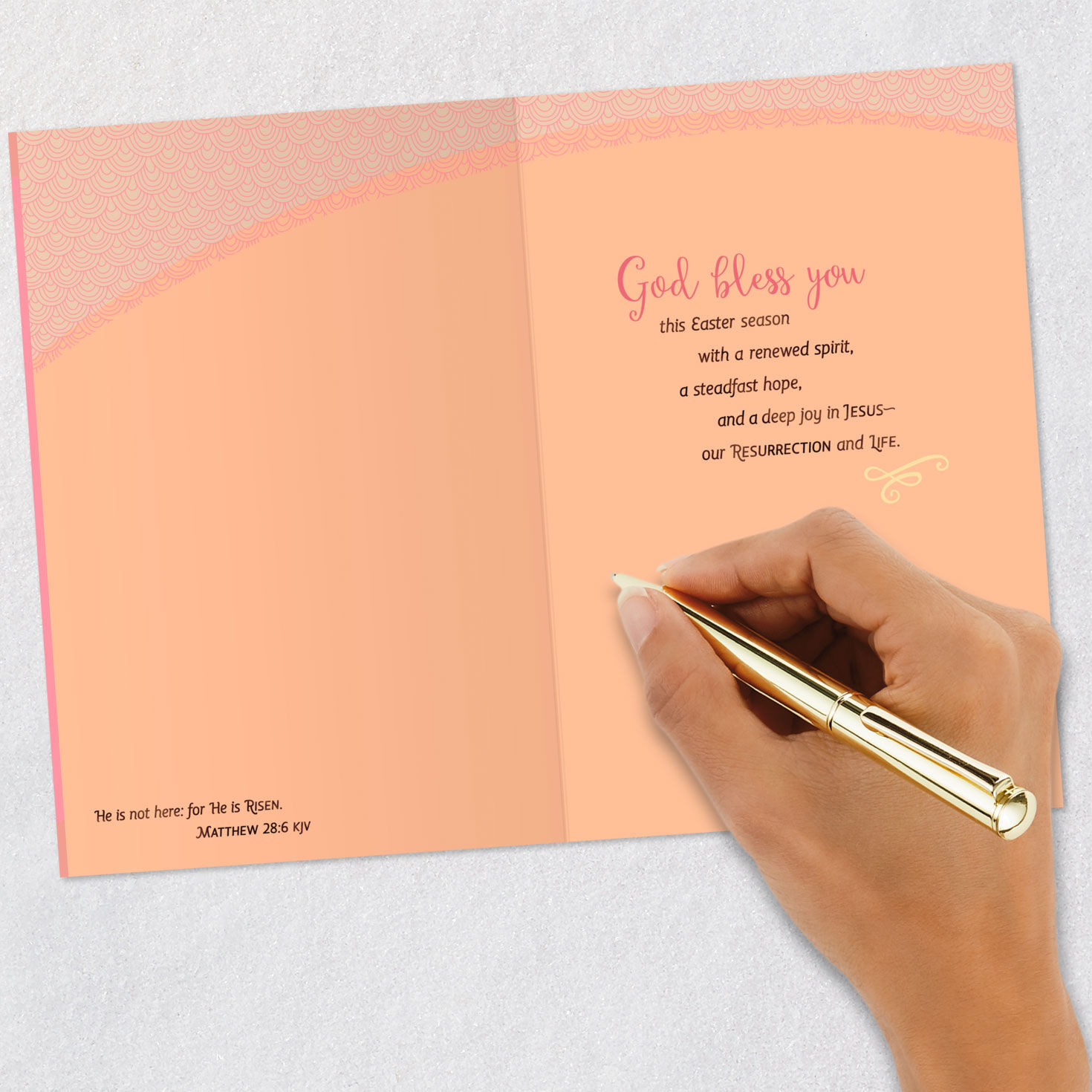 Pink Floral Cross Religious Easter Card Signing card image number 7