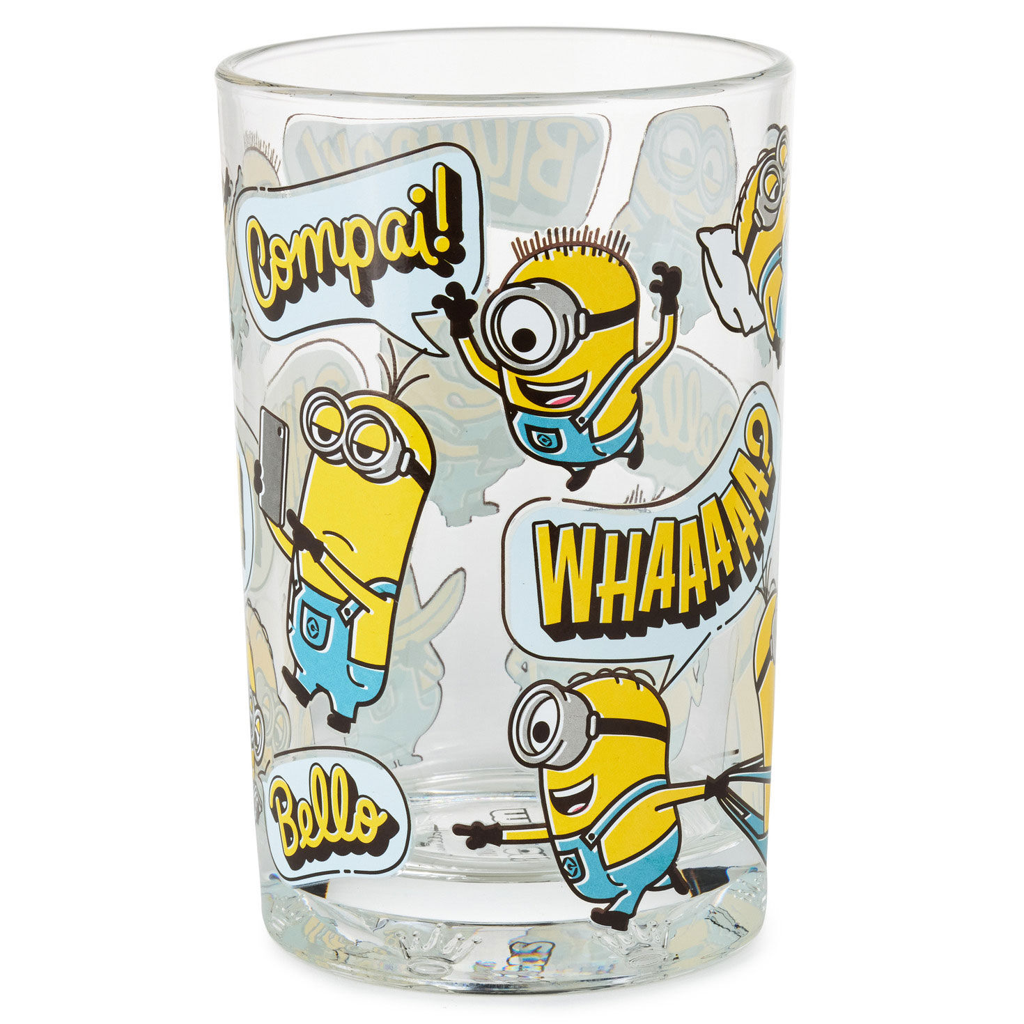 Minions With Speech Bubbles Drinking Glass side image number 3
