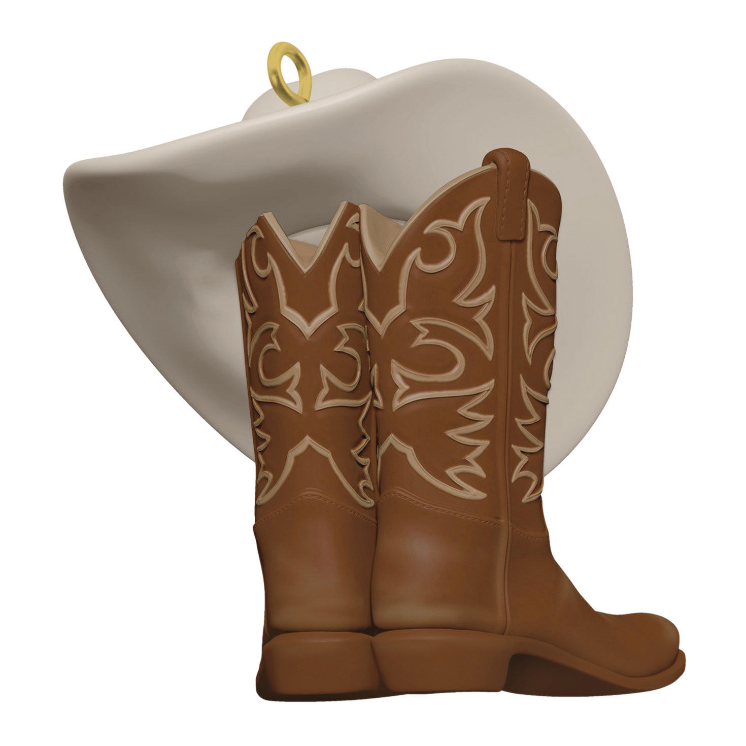 Yellowstone Cowboy Hat and Boots Keepsake Ornament Back image number 6