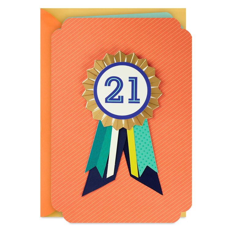 You're Beyond Ordinary 21st Birthday Card With Wearable Badge, , large image number 1