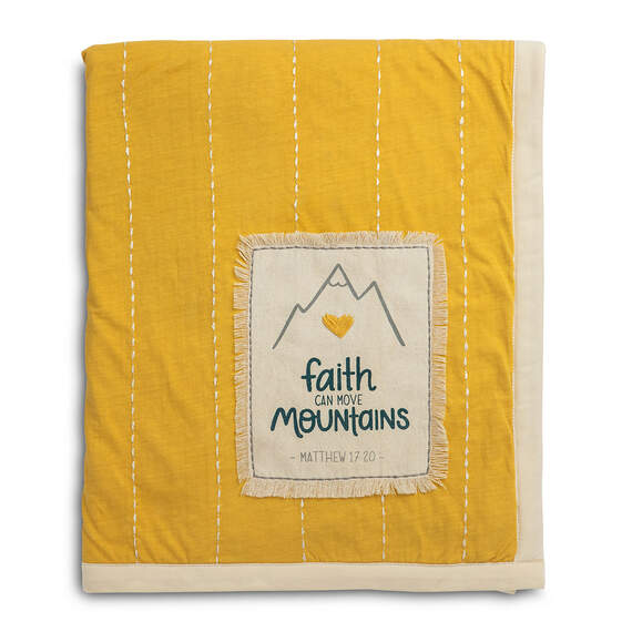 Demdaco Faith Can Move Mountains Baby Blanket, , large image number 1