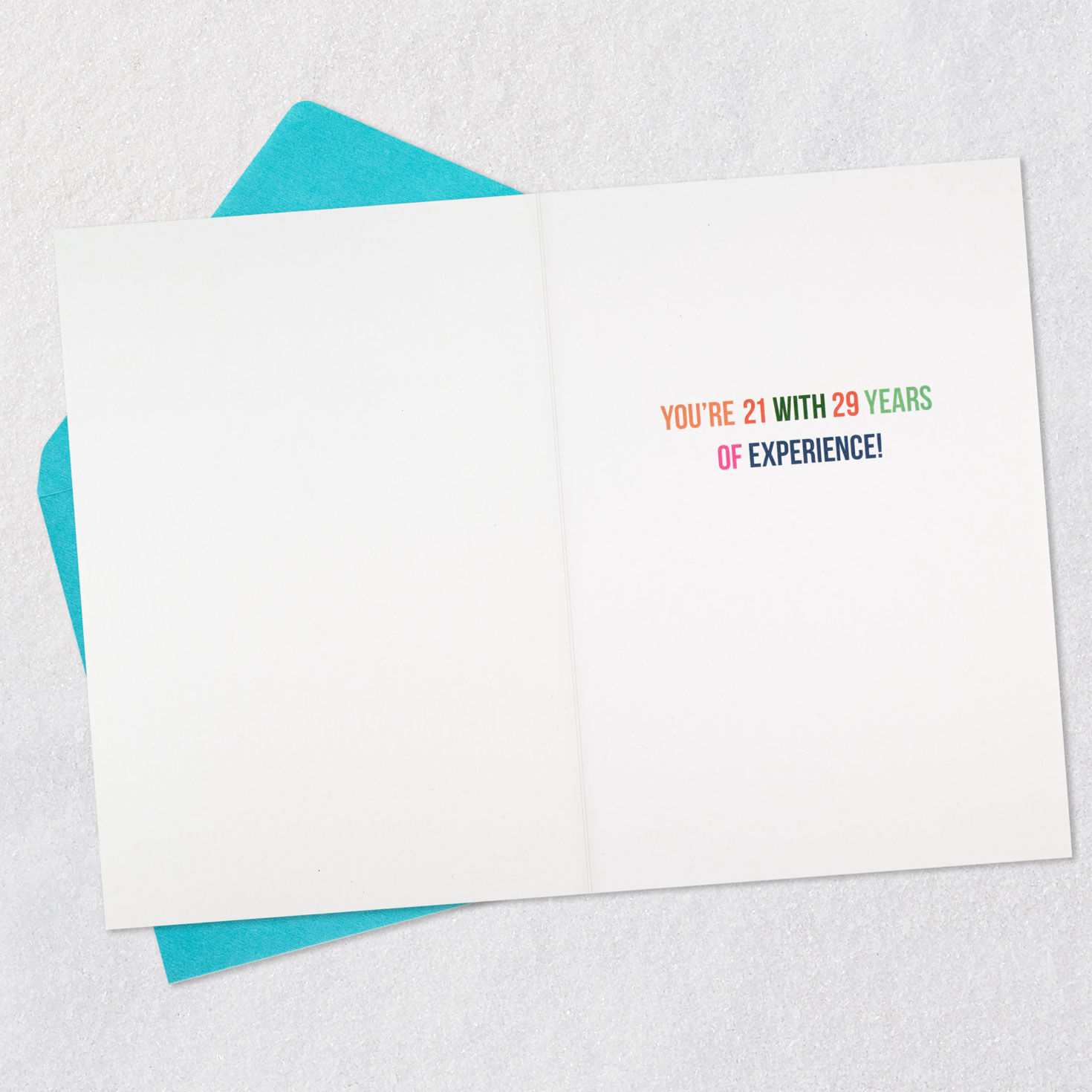 You're Not 50 Lettering Funny 50th Birthday Card Open card with envelope image number 3