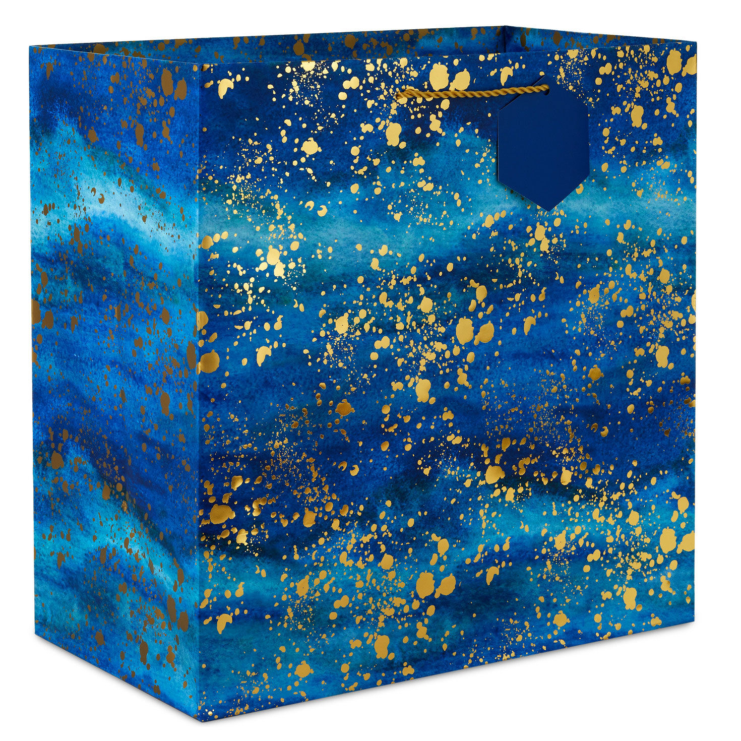 15" Gold Splatter on Navy Blue Extra-Deep Gift Bag for only USD 5.99 | Hallmark
