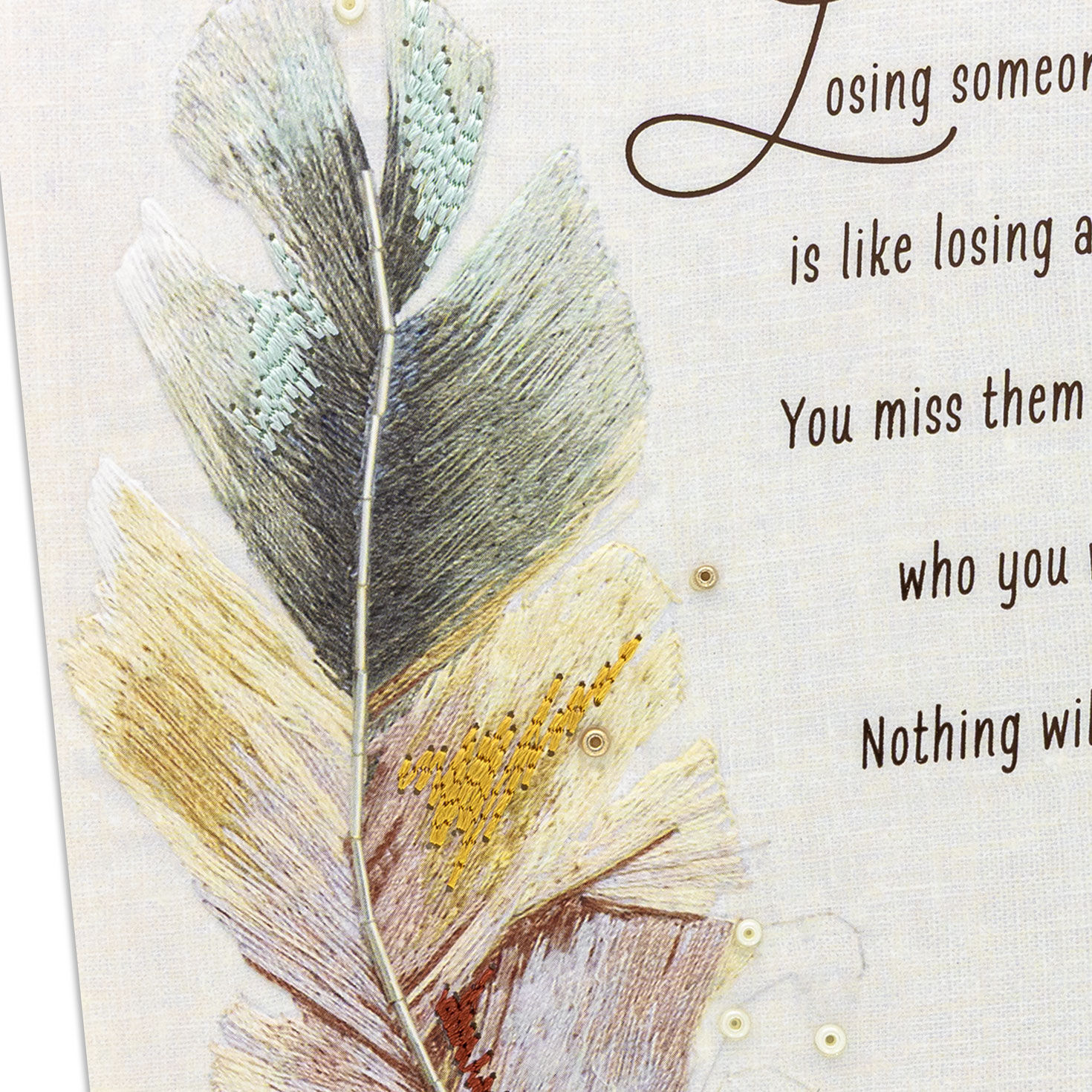 Colorful Feather Sympathy Card Card Front Detail image number 5