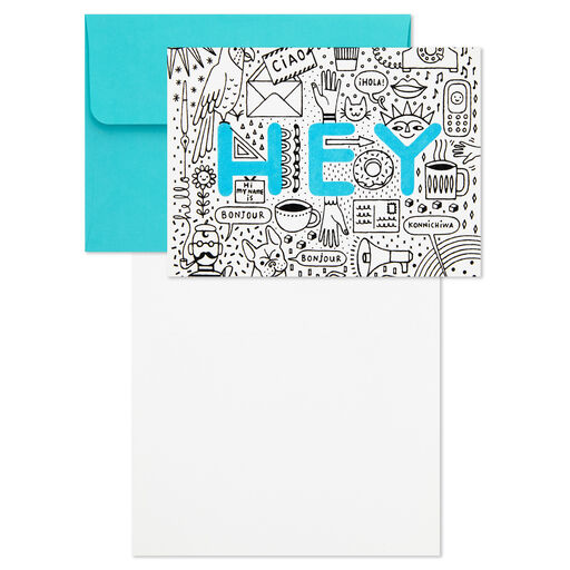 Hey Hello Doodles Boxed Blank Note Cards Multipack, Pack of 10, 