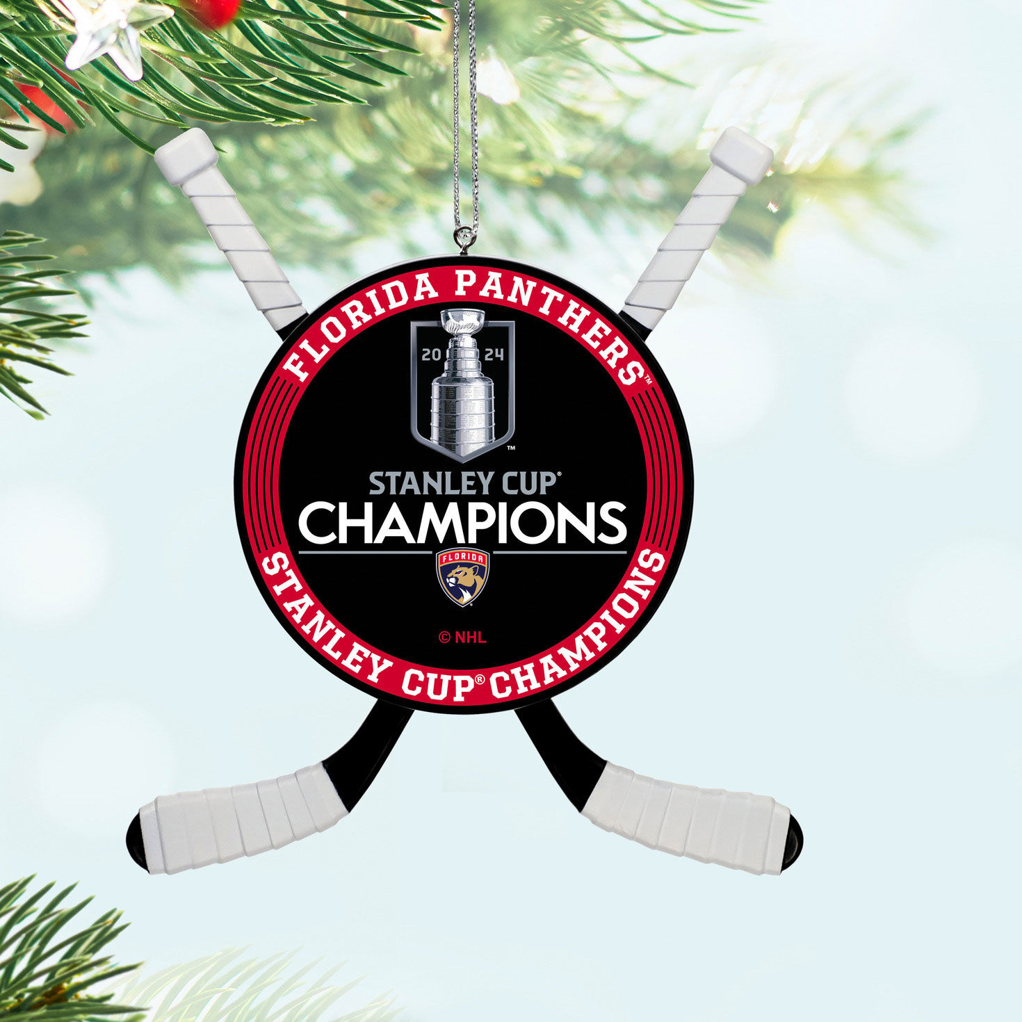 NHL Florida Panthers&trade; 2024 Stanley Cup&reg; Champions Hockey Ornament, , large image number 2