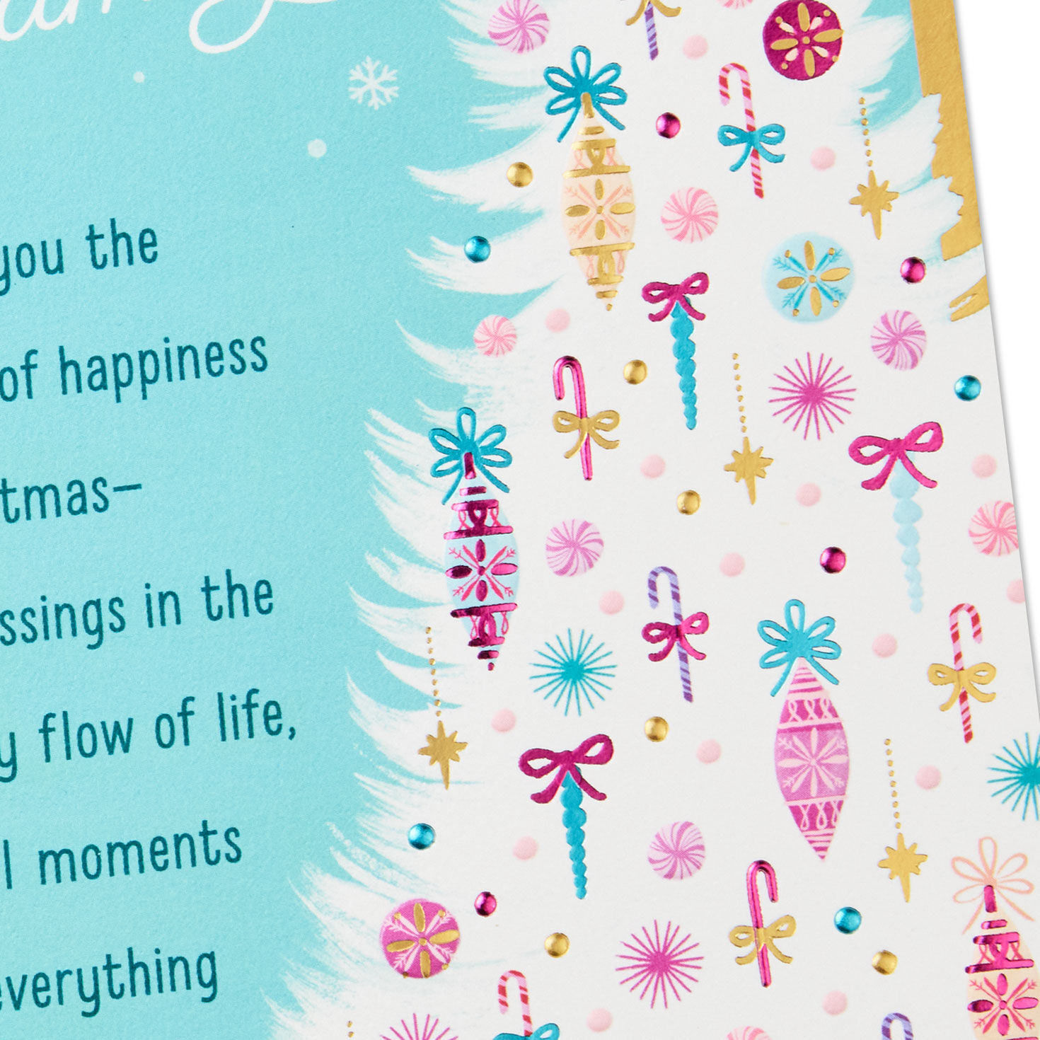 Tree Daughter and Family Religious Christmas Card Card Front Detail image number 5