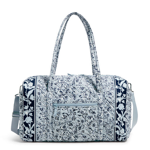 Vera Bradley Large Travel Duffel Bag in Perennials Gray, 