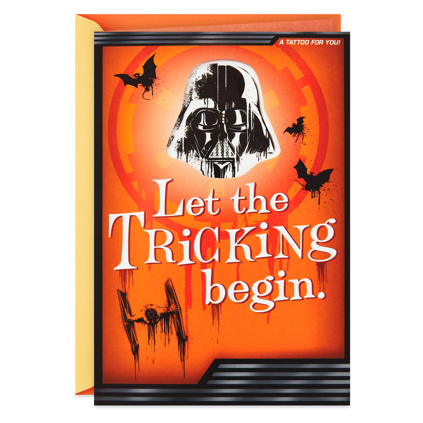 Star Wars Darth Vader Halloween Card With Temporary Tattoo For