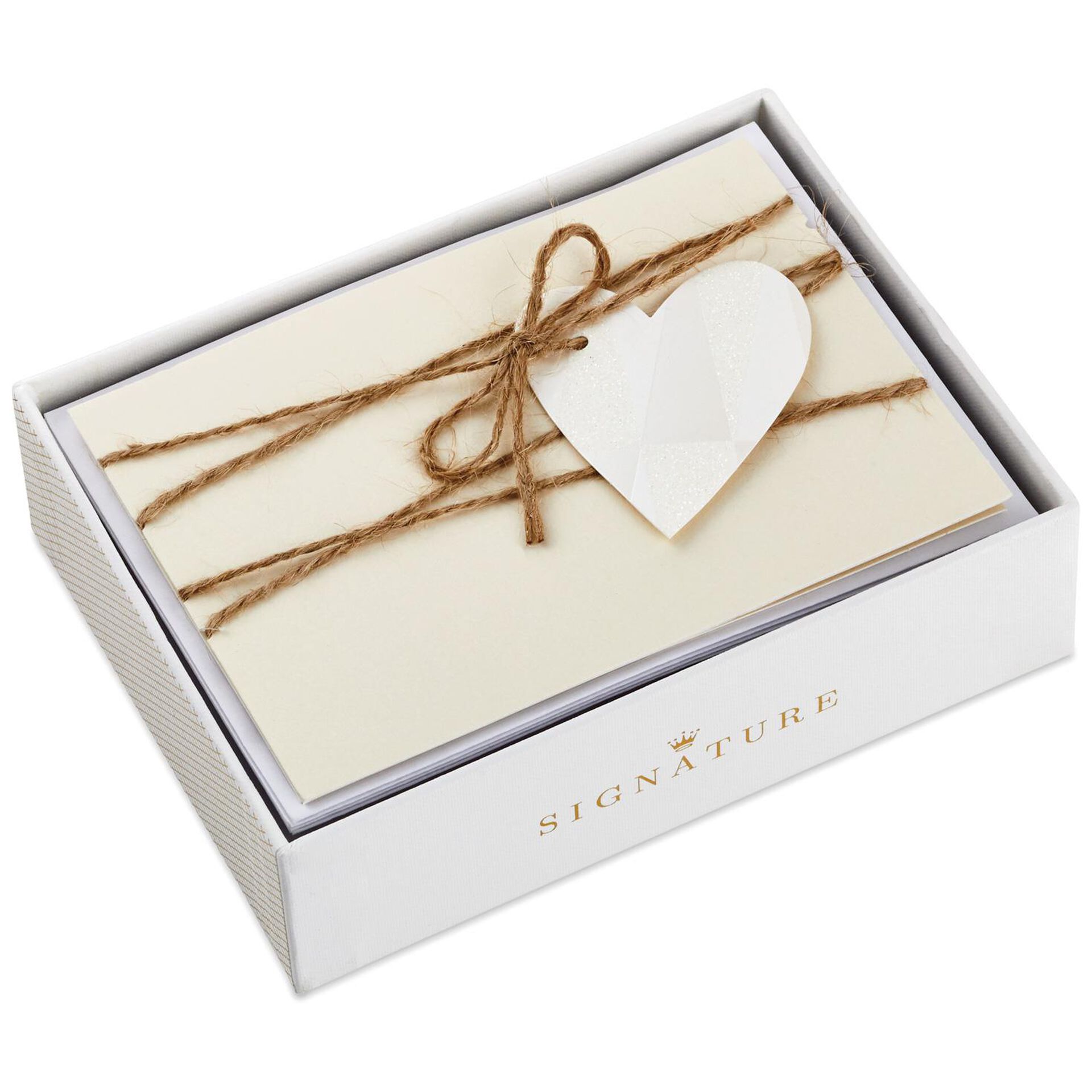 Heart and Twine-Wrapped Blank Note Cards, Box of 8 - Note Cards - Hallmark