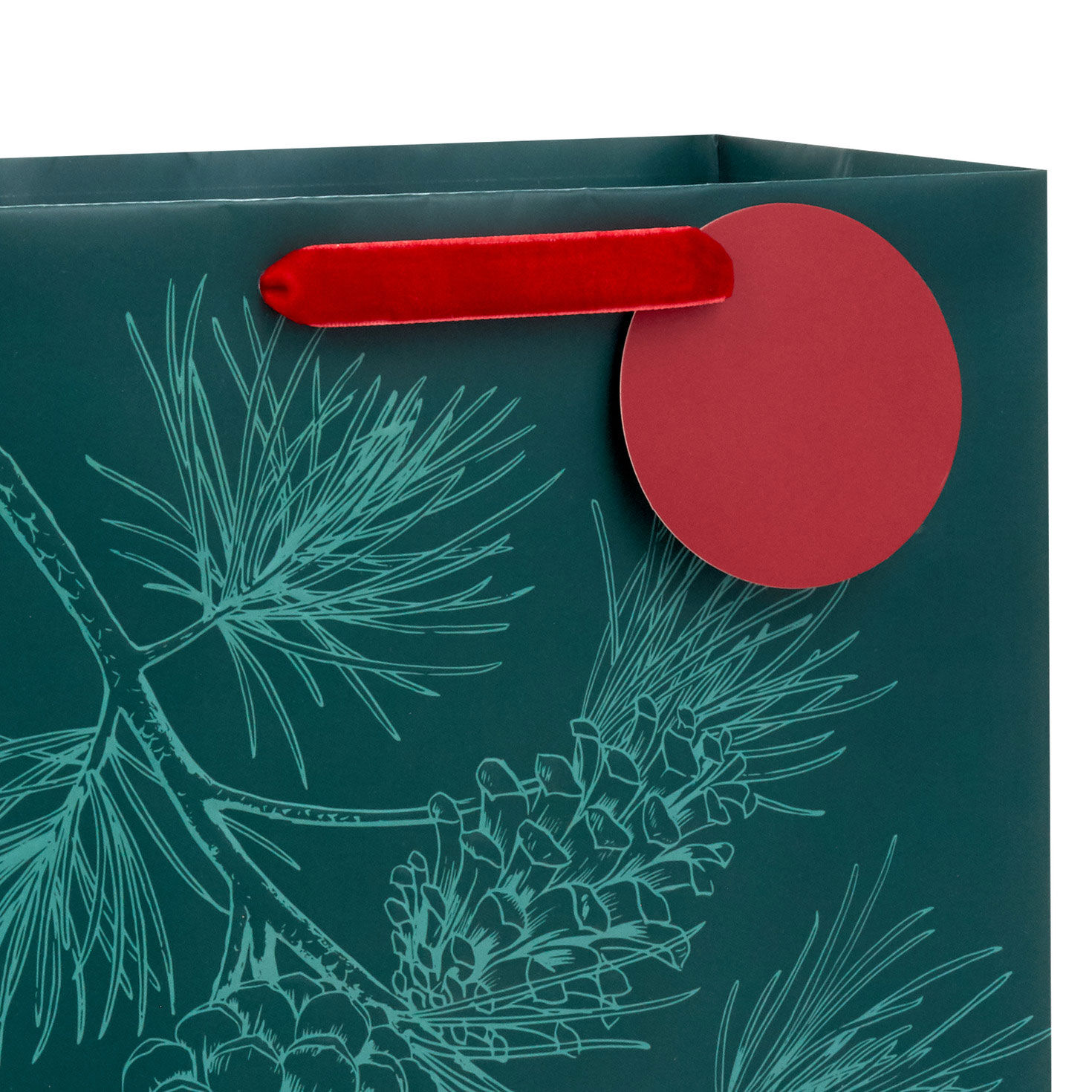 13" Embossed Pine Branch on Forest Green Large Holiday Gift Bag for only USD 5.49 | Hallmark
