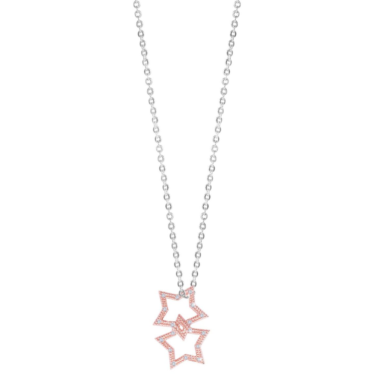 Katie Loxton Silver Necklace With Star Charms Jewelry