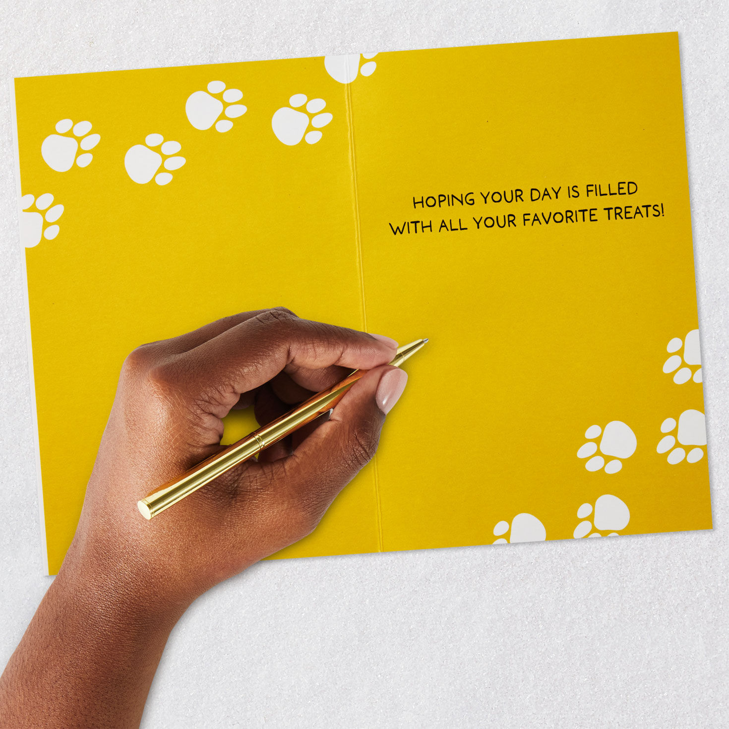Colorful Letters with Paw Prints Father's Day Card Signing card image number 6