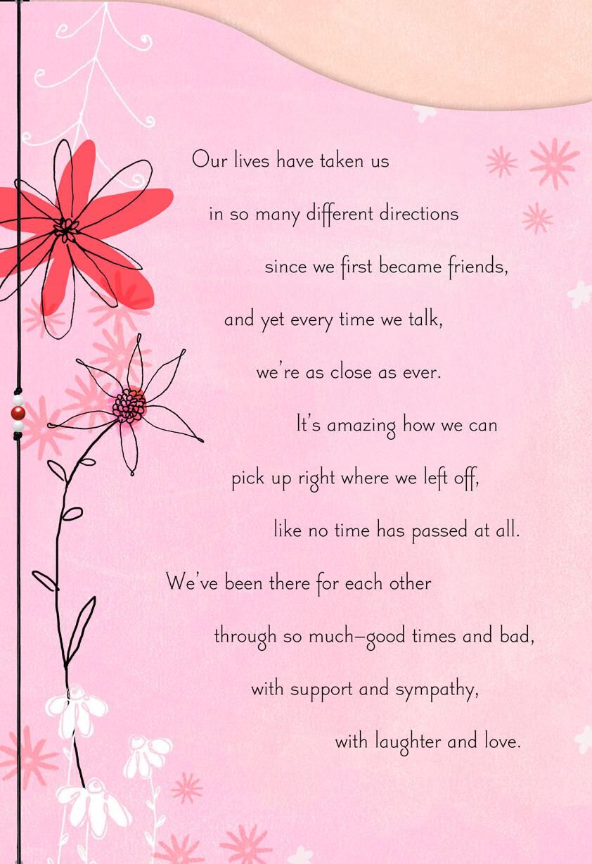 We Pick Up Right Where We Left Off Friendship Card