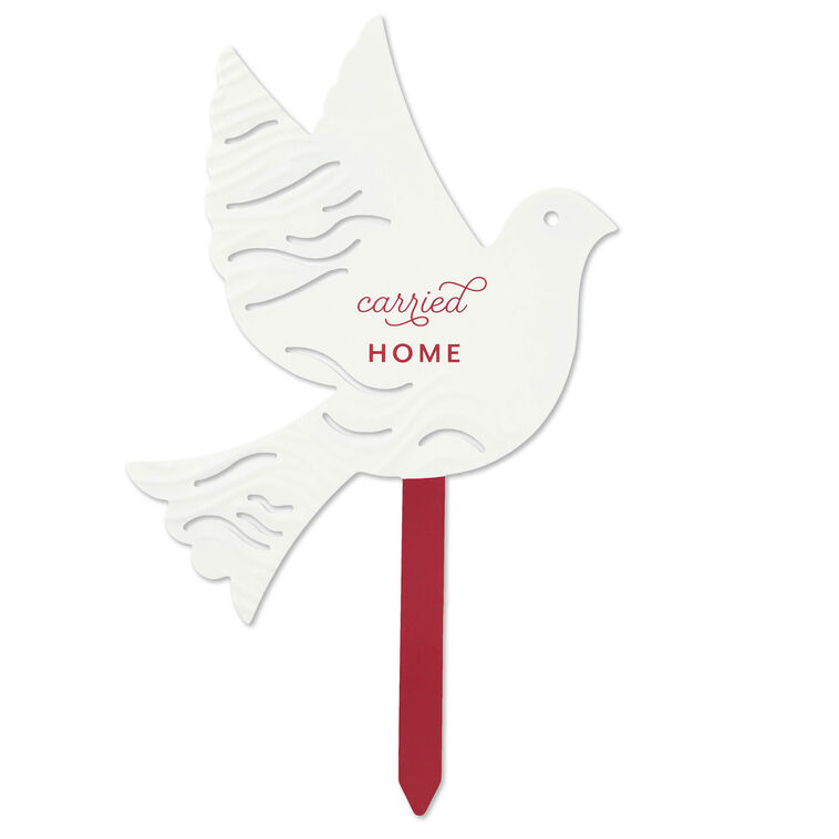 Carried Home Dove Garden Stake, 10"