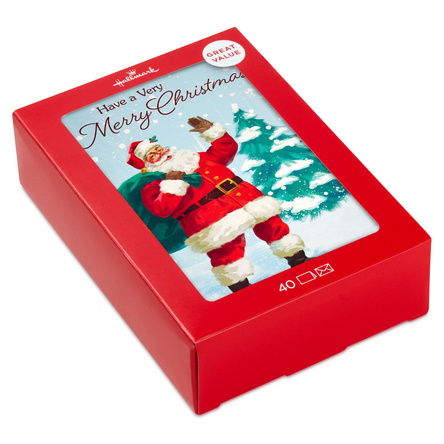 Jolly Santa Claus Boxed Christmas Cards, Pack of 40 for only USD 15.49 | Hallmark