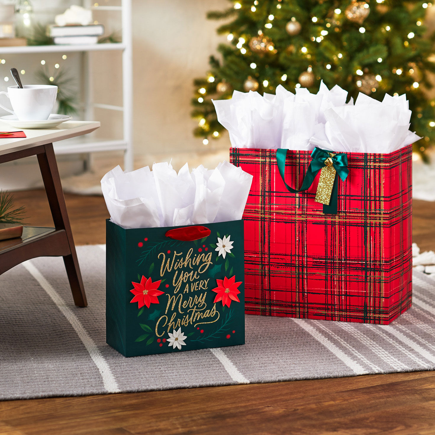 15 Painterly Plaid Extra Deep Christmas Gift Bag Gift Bags Hallmark
