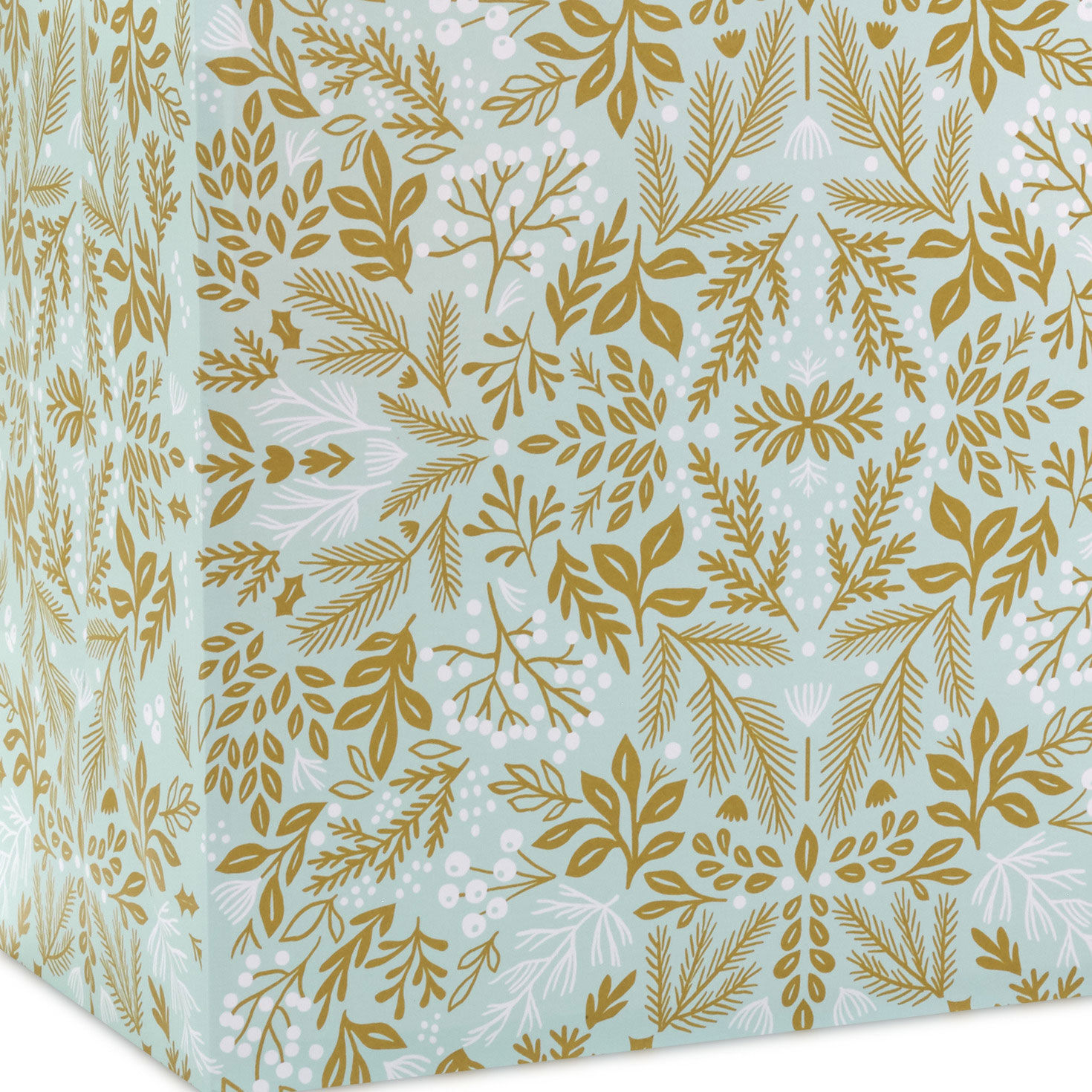 20" Gold Winter Floral on Light Blue Jumbo Christmas Gift Bag for only USD 5.99 | Hallmark