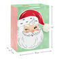 Retro Santa on Green Large Christmas Gift Bag measurement image number 3