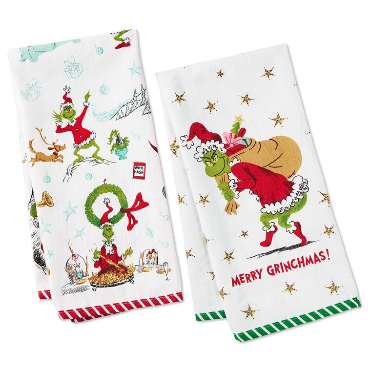 Dr. Seuss's How the Grinch Stole Christmas!™ Merry Grinchmas Tea Towels, Set of 2