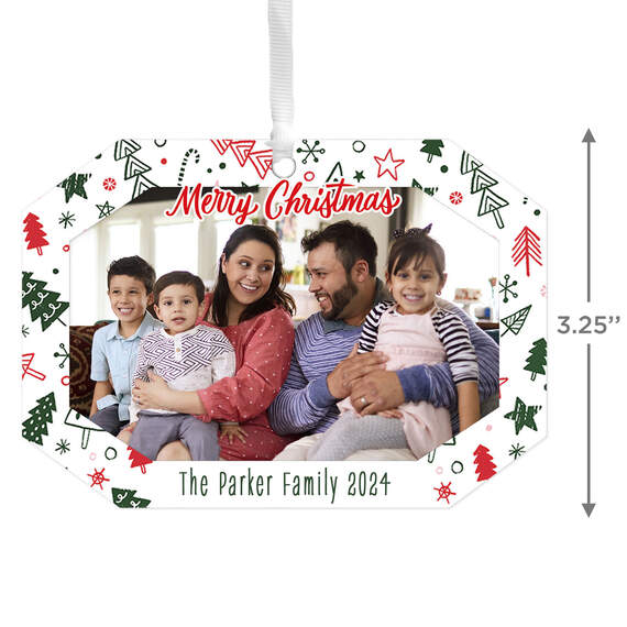 Festive Fun Personalized Text and Photo Metal Ornament, , large image number 3
