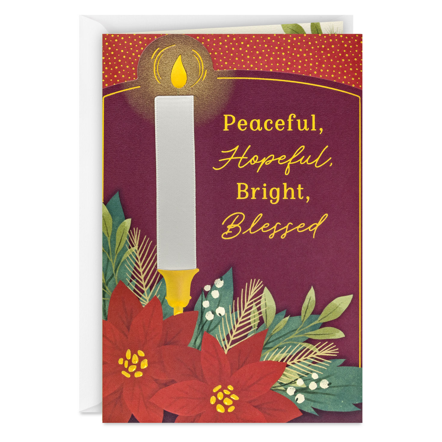 Peaceful, Hopeful, Bright, Blessed Religious Christmas Card