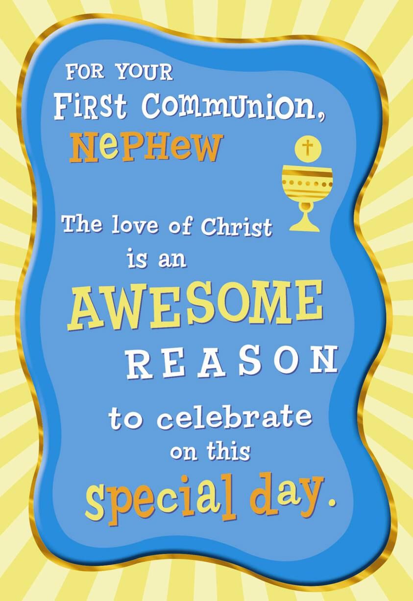 An Awesome Reason First Communion Card for Nephew