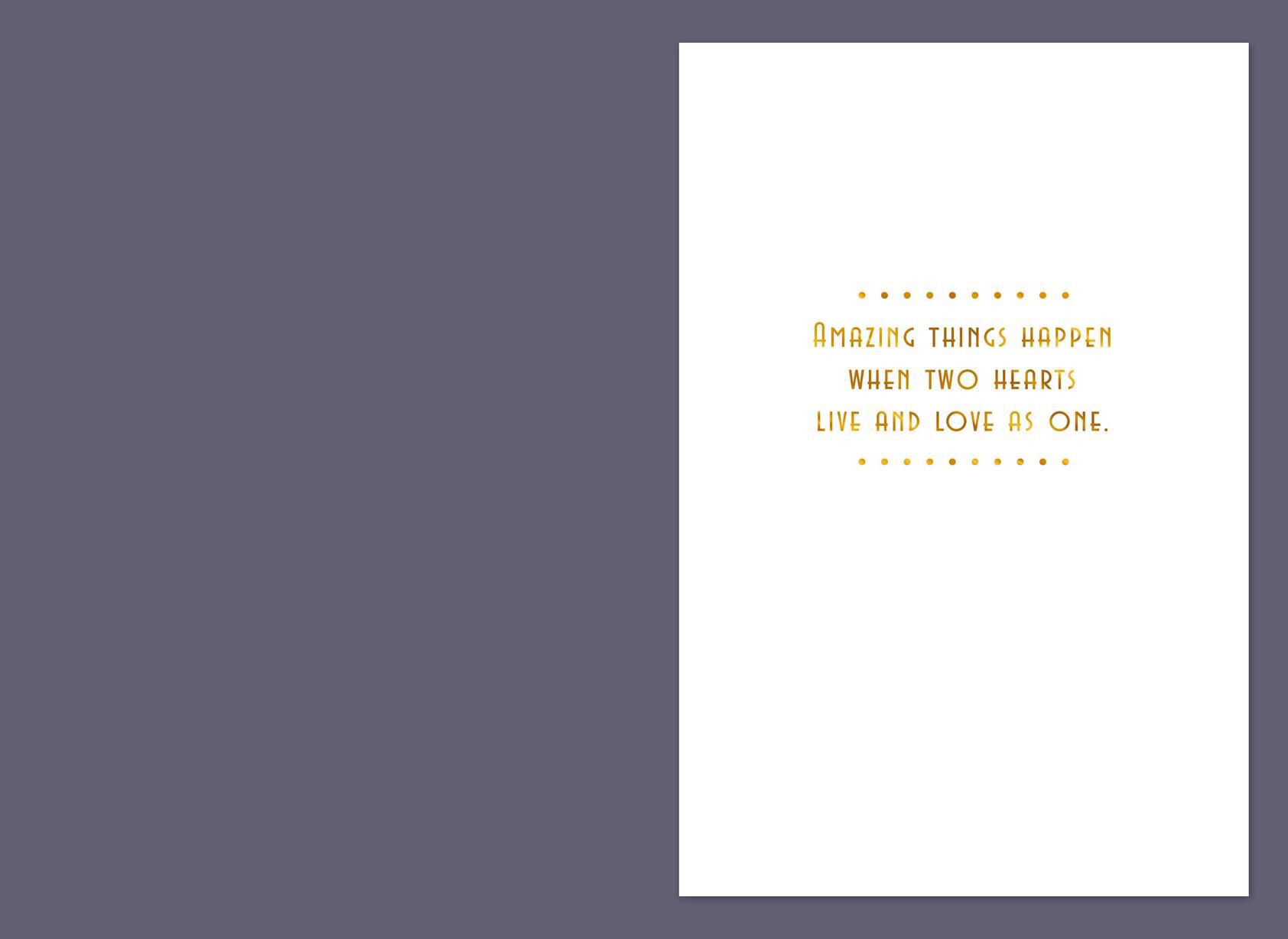 Two Hearts Love as One Anniversary Card