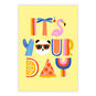Icons Striped Letters Personalized Birthday Card front image number 2